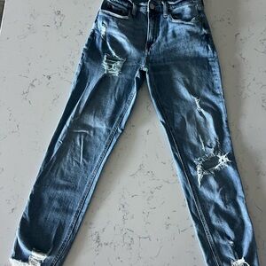 Aeropostale Distressed Blue stretch Mom jeans size 0